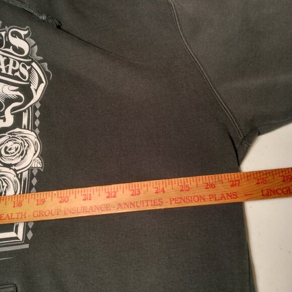 Famous Stars Straps Sweatshirt Men XXL Black Full Zip Skull Roses Hoodie - Picture 5 of 13